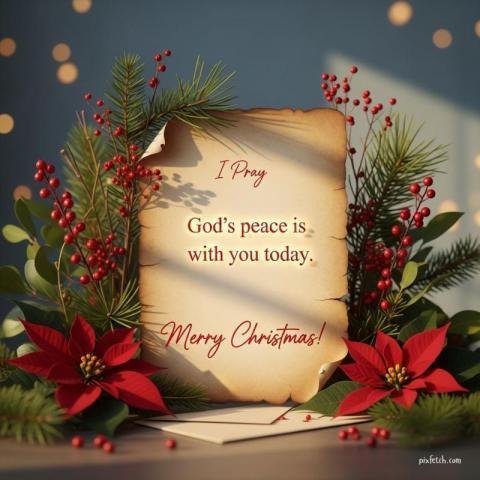A peaceful Christian devotional merry christmas wishes image