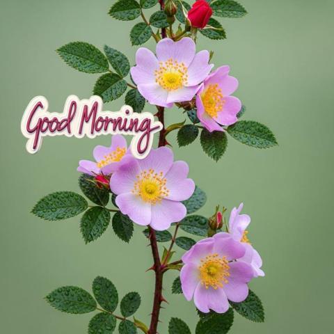 Good morning with beautiful flowers images free