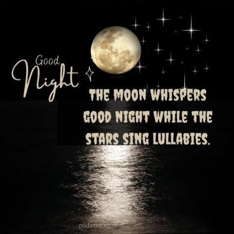 A beautiful Good night scene featuring a full moon