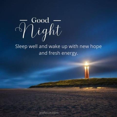 A good night serene beach scene with a lighthouse