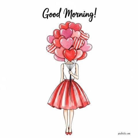 A fashion illustration style good morning image