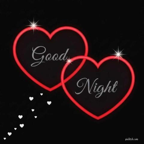 Good Night greeting on a solid black background