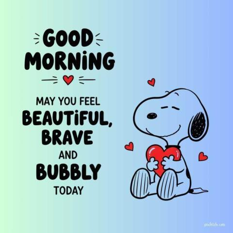 Good Morning  quotes with snoopy Illustration