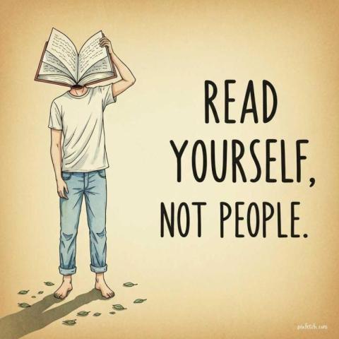 “Read Yourself, Not People” Conceptual Art with quote