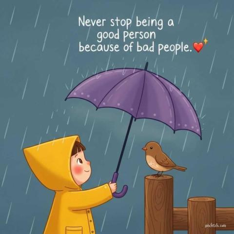 Kindness in the Rain Inspirational quote