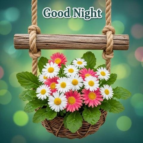 Latest Good Night Flowers Images With Greetings & Quotes