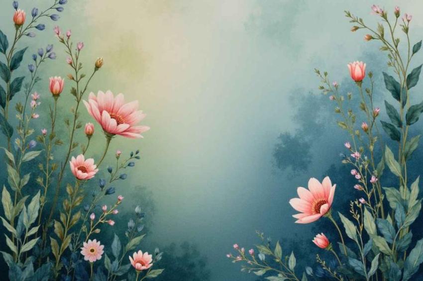 Elegant floral background with soft pink blossoms