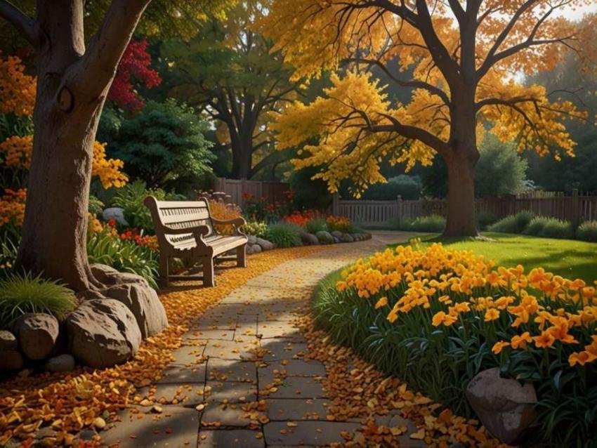 A serene and peaceful garden nature wallpaper