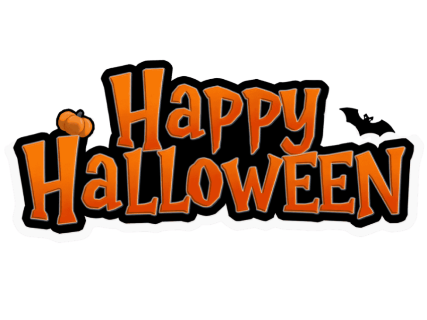 Spooky halloween text png