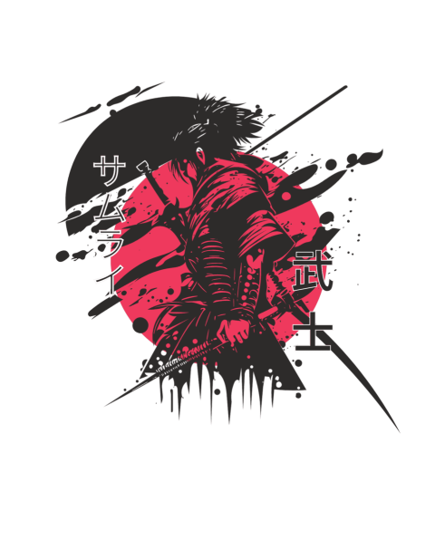 Epic samurai warrior illustration