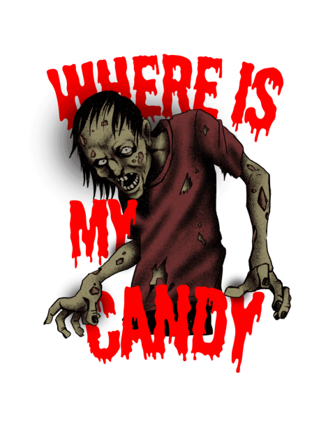 Creepy Halloween zombie illustration